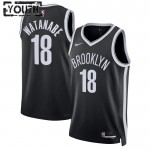 Maillot NBA Brooklyn Nets Yuta Watanabe 18 Nike 2022-23 Icon Edition Noir Swingman - Enfant